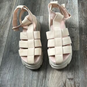 UGG Cream Sandals with Chunky Cage Design